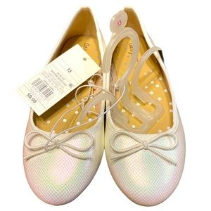 NWT Cat & Jack Iridescent Shimmer Flats SZ 13